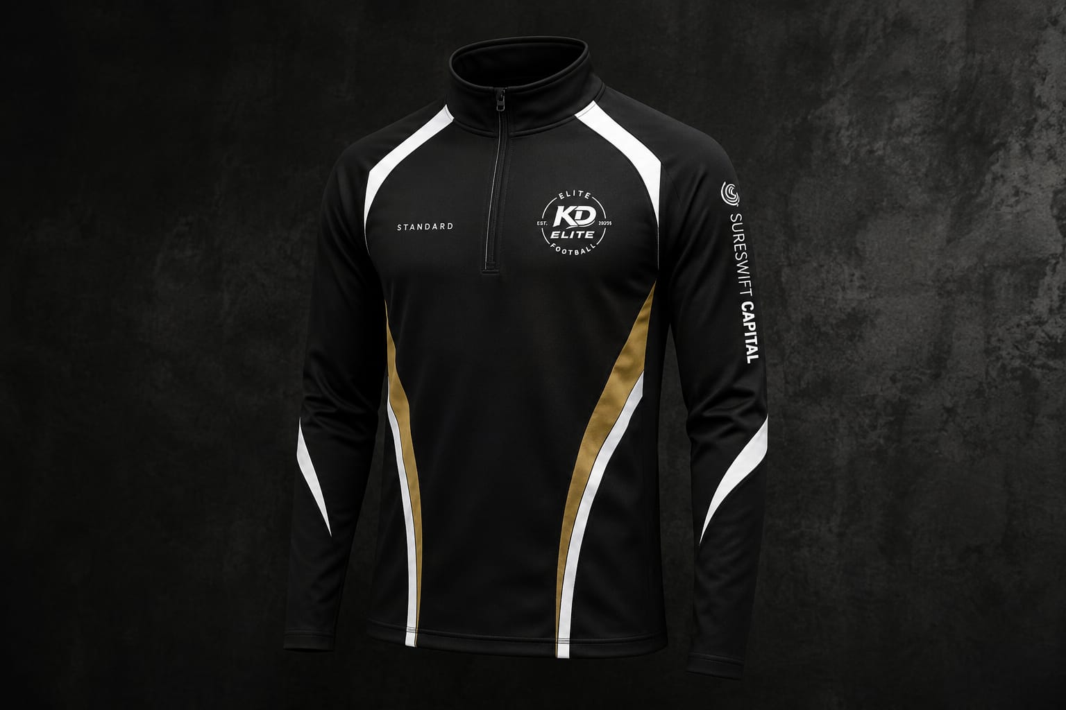 KD Elite Quarter Zip Pullover — black training pullover